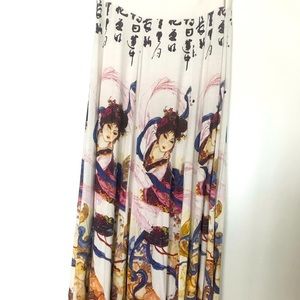 UNIQUE VINTAGE Geisha Maxi Skirt